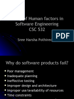 Study of Human Factors in Software Engineering CSC 532