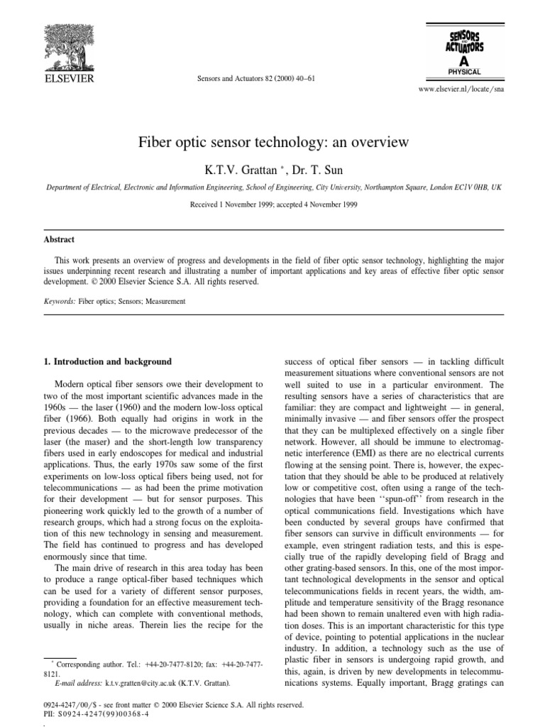 Overview of Fiber Optic Sensor Tech | PDF | Interferometry | Optical Fiber