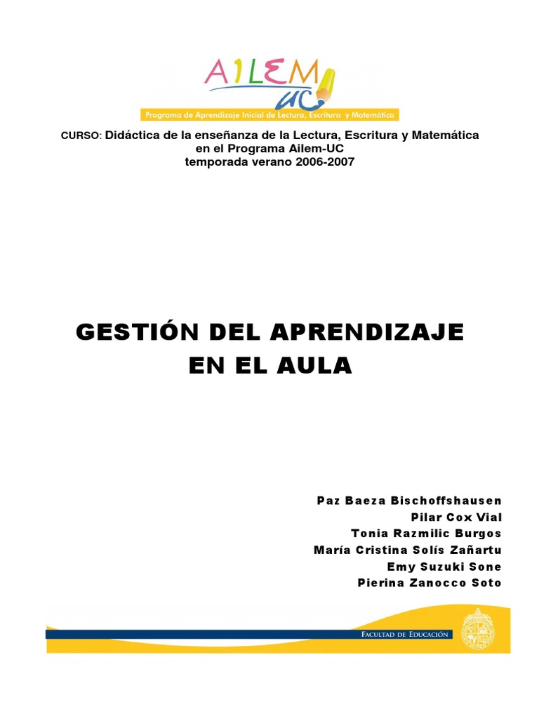 ANEXO 3 Gestión Del Aprendizaje en El Aula | PDF | Aprendizaje | Maestros