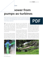 Hydro power from Pump as Turbines