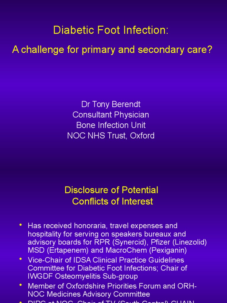 IDSA Guidelines for Diabetic Foot Infections | PDF | Wound ...