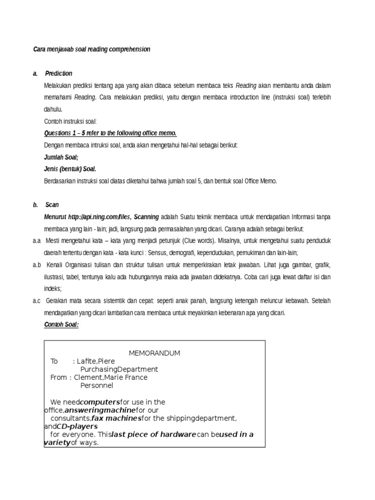 Cara Menjawab Soal Reading Comprehension