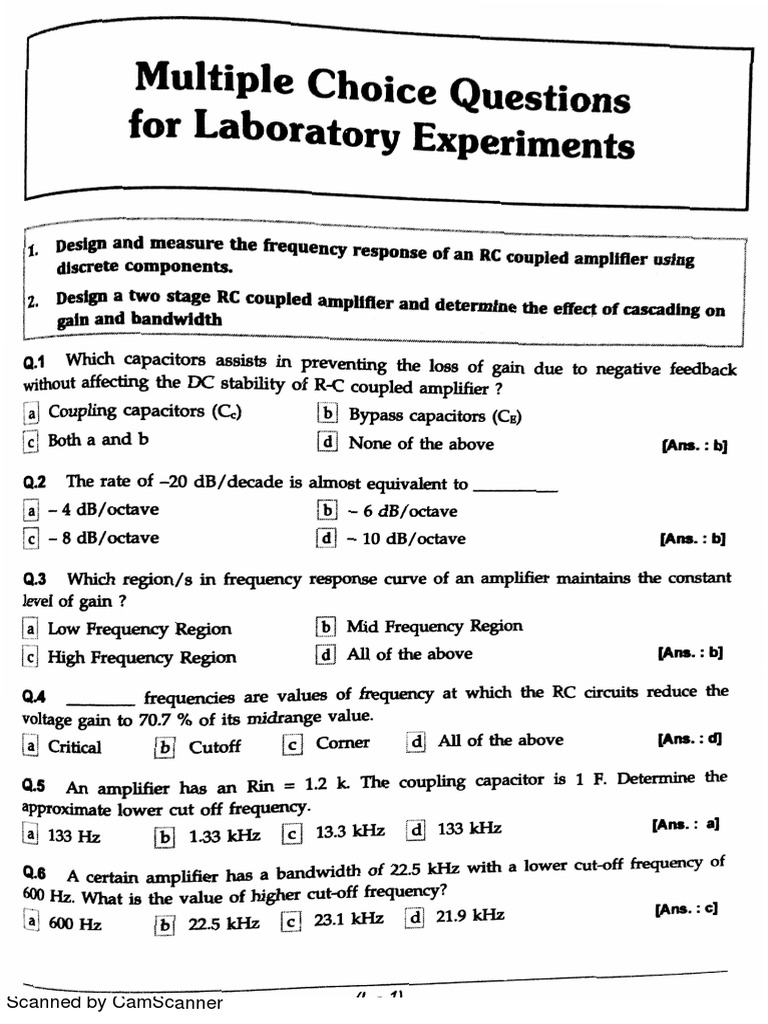 Ae Practical MCQ PDF Amplifier Operational Amplifier
