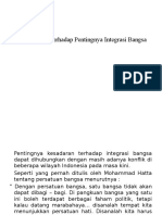 Kesadaran Terhadap Pentingnya Integrasi Bangsa