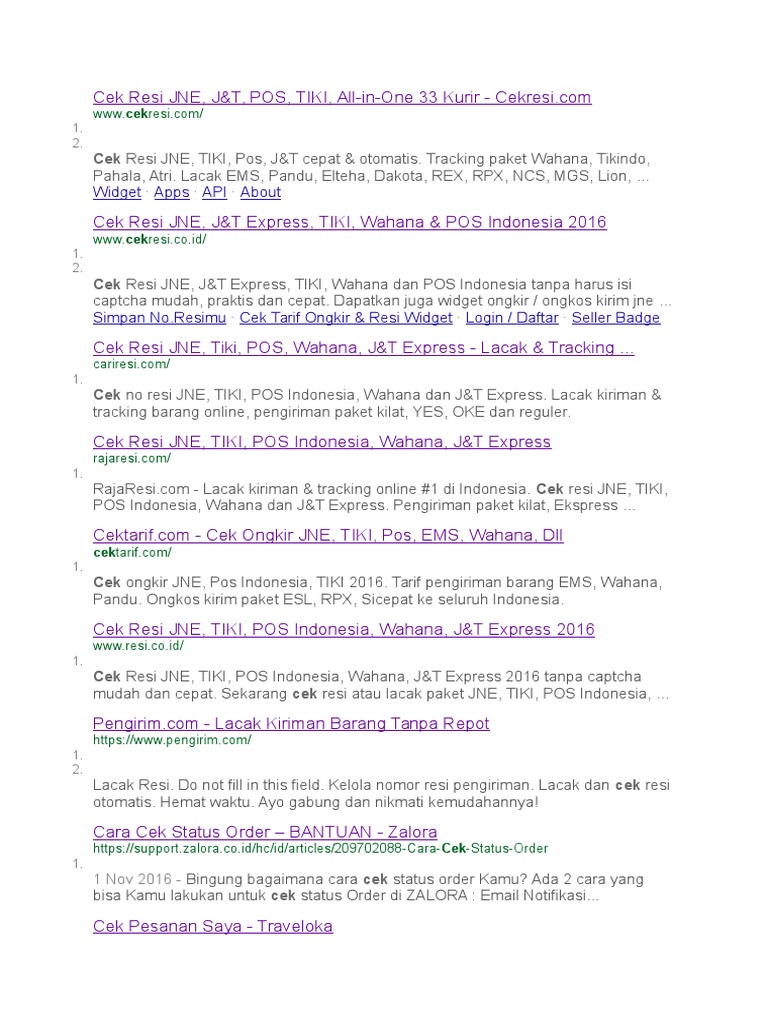 Cek Resi Jne Rajaresi