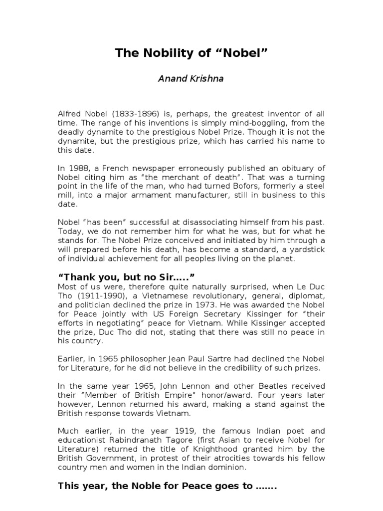 Nobel Prize: A Controversial Honor for Obama | PDF | Nobel Prize