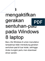 Cara Mengaktifkan Gerakan Sentuhan