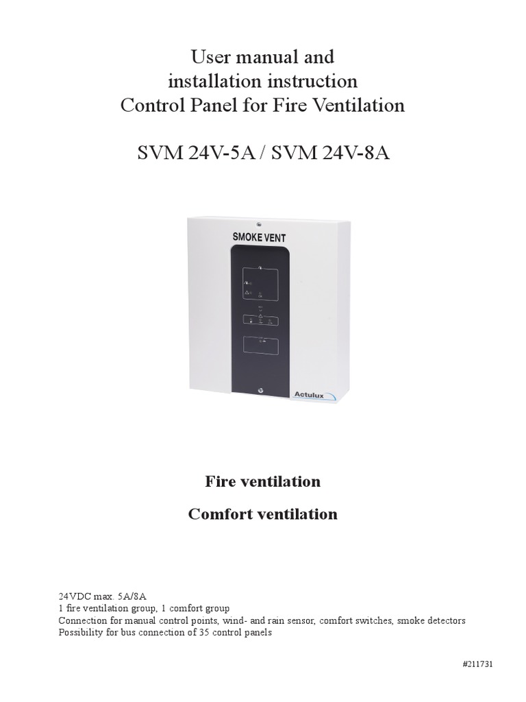 Actulux Manual SVM 24V 5A 8A Control Panel PDF | PDF | Relay | Switch