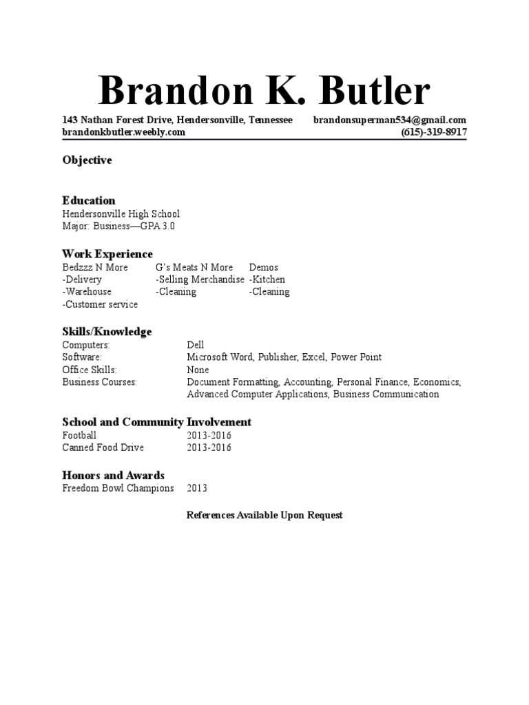 Brandon K. Butler: Objective | PDF | Career & Growth | Computers