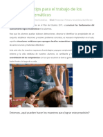 Estrategias y Tips para El Trabajo de Los Desafíos Matemáticos