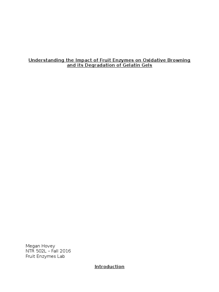 Fruit Enzymes Lab PDF Gelatin Taste