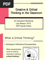 Creative & Critical Thinking in The Classroom