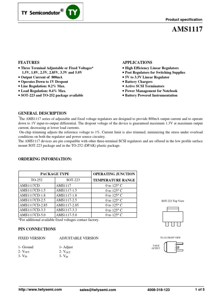 Ams 1117 | PDF | Capacitor | Computer Engineering