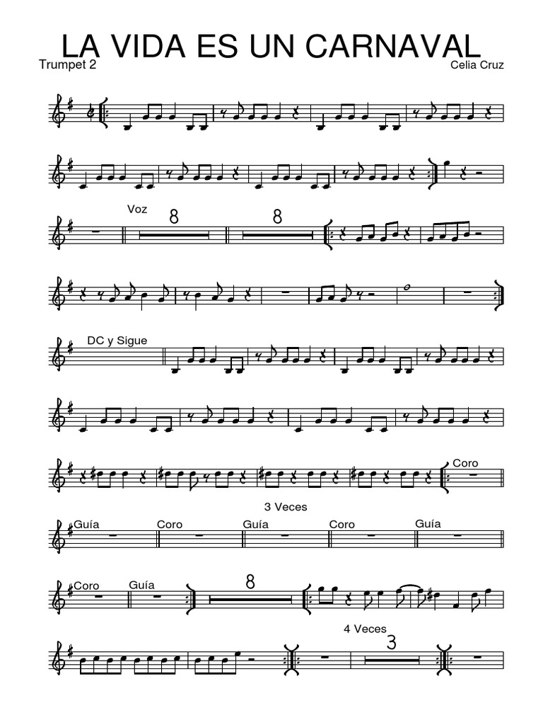 LA VIDA ES UN CARNAVAL Trumpet 2 PDF PDF