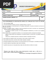 Prova ingles 1º Bimestre 8º Ano