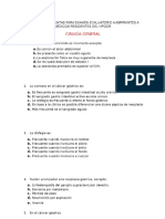 Cirugía General Banco de Preguntas para Examen Evaluatorio A Aspirantes A Médicos Residentes Del HPGDR