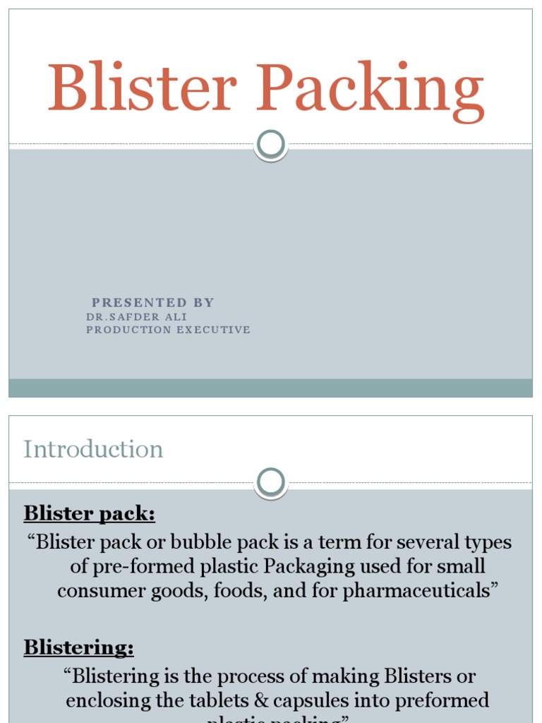 Blister packaging pdf discount