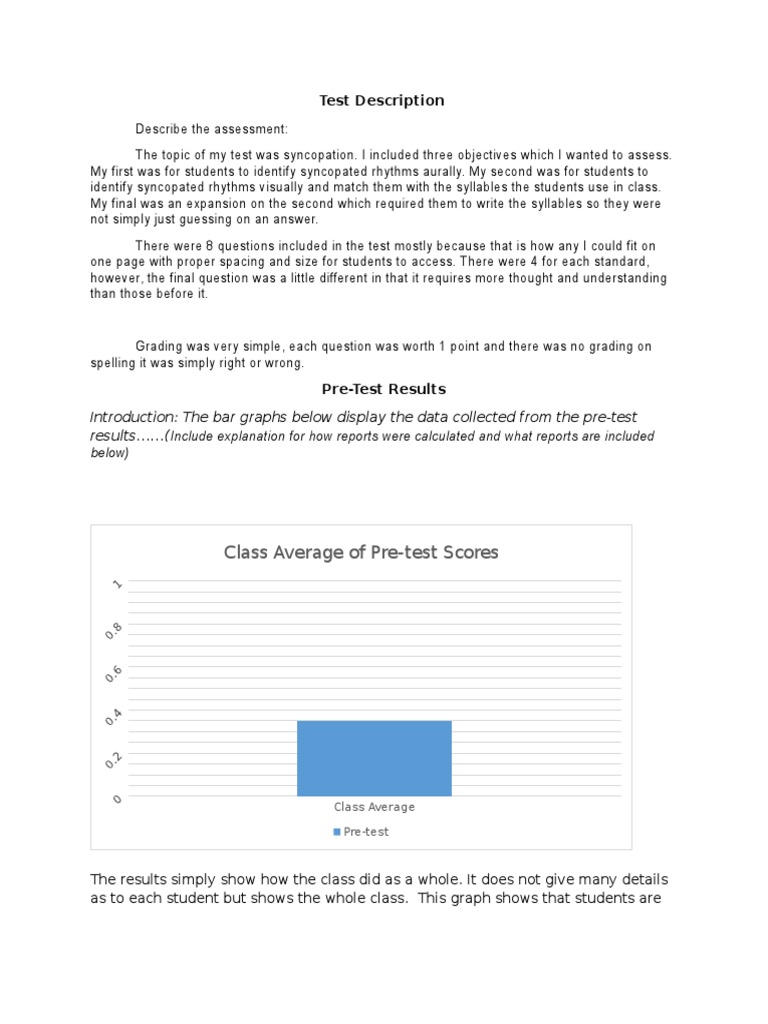 Syncopation Test Analysis and Results | PDF | Understanding ...