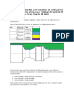 Selección de Herramientas de Corte para La Fabricación de Una Pieza