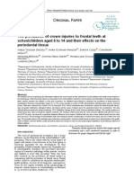 The Prevalence of Crown Injuries To Frontal Teeth at Schoolchildren Aged 6 To 14 and Their Effects On The Periodontal Tissue