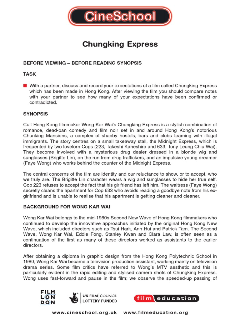 Chungking Express PDF PDF Cinema Leisure