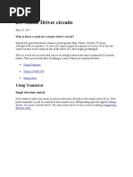 DC-Motor Driver Circuits: Using Transistor