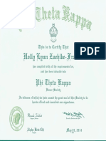 Phi Thetta Kappa Certificate