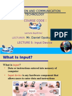 ICT101 Lecture 5 Input