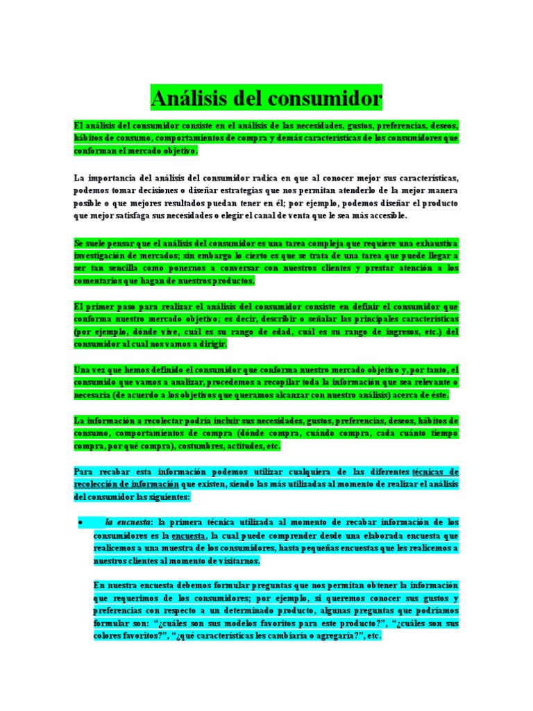 Análisis de Gustos del Consumidor | PDF | Los consumidores | Producto ...