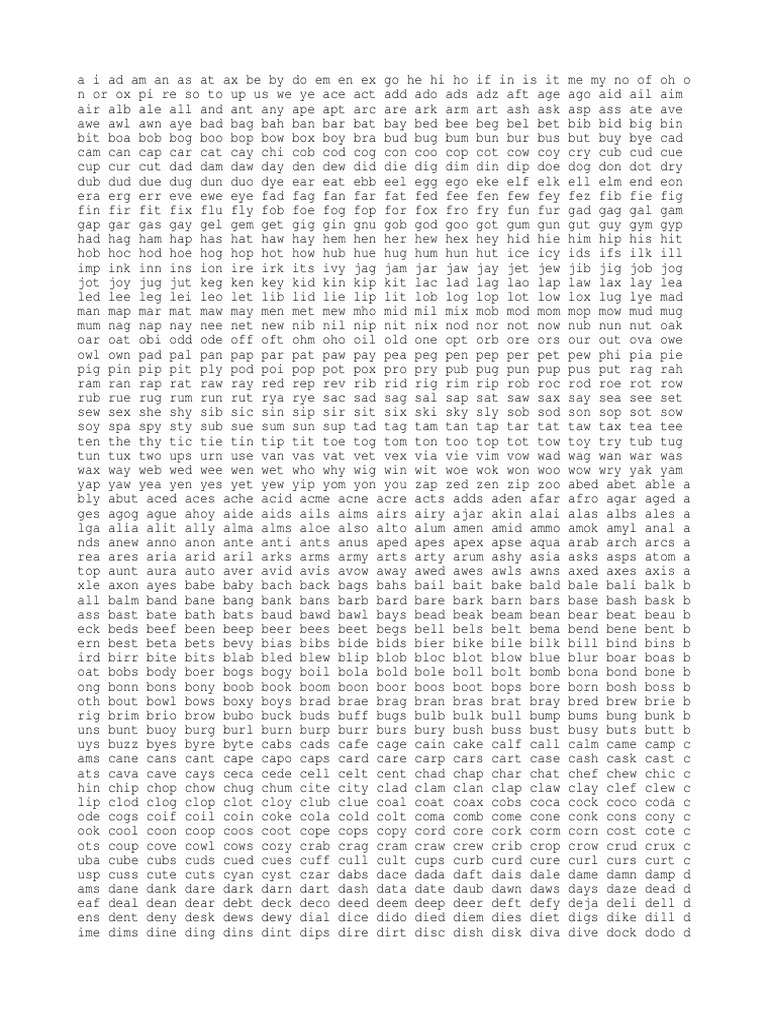 Words txt