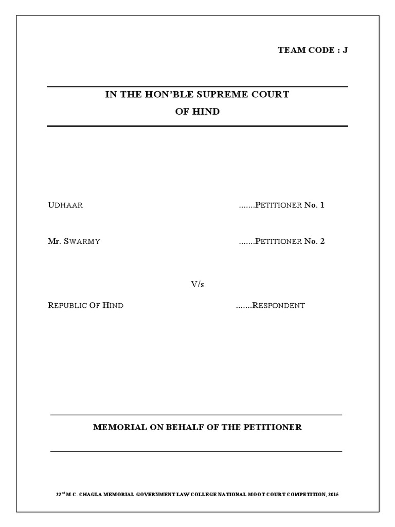 Memorial For Petitioner Proposition 'B' PDF United States