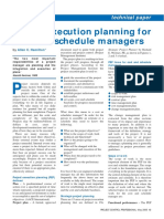 Project Execution Planning For Cost and Schedule Managers: Technical Paper