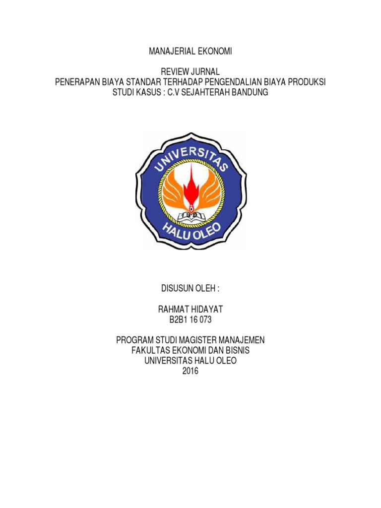 Tugas 1 Review Jurnal - TUGAS EKONOMI MANAJERIAL