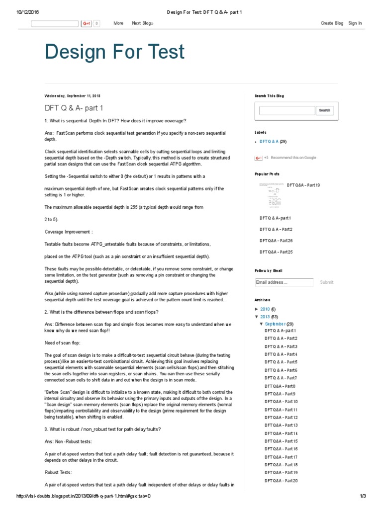 Design For Test - DFT Q & A - Part 1 | PDF | Electronic Engineering ...