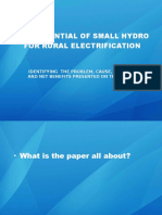 The Potential of Small Hydro For Rural Electrification