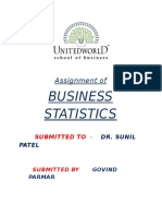 Business Statistics: Assignment of