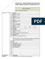 Checklist Monitoring Dan Evaluasi