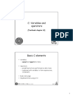 C: Variables and Operators: (Textbook Chapter 12)