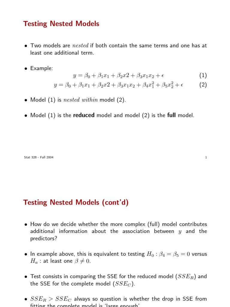 Multiple Regression - Nested Models | PDF