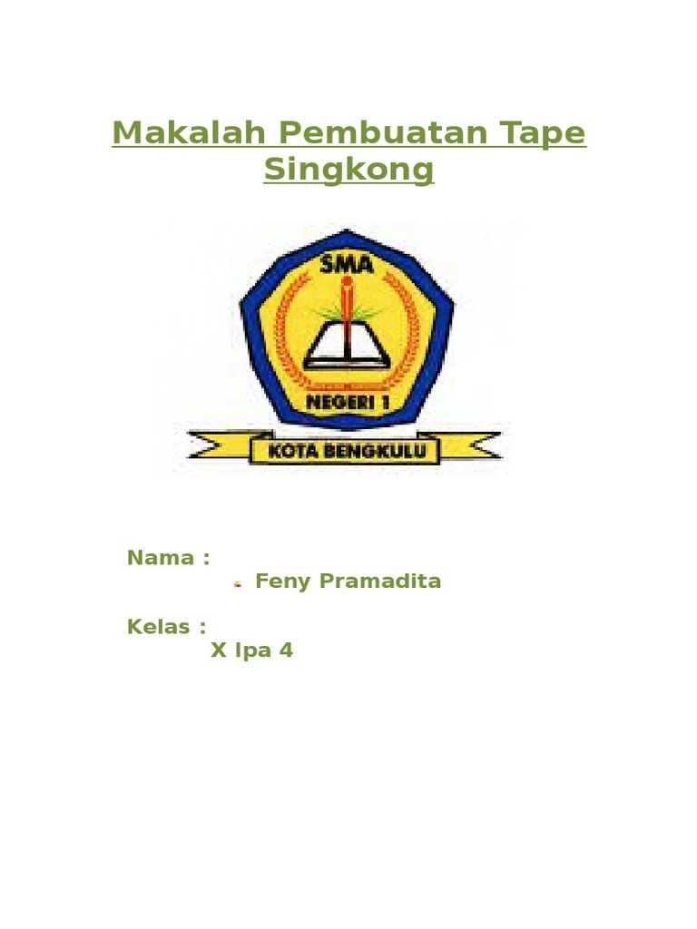 Makalah Pembuatan Tape Singkong