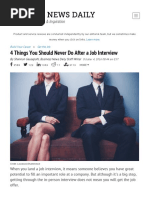 4 Things You Should Never Do After a Job Interview