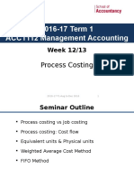 ACCT112 Management Accounting: Process Costing MethodsTesting DeptPacking DeptFinishedGoods