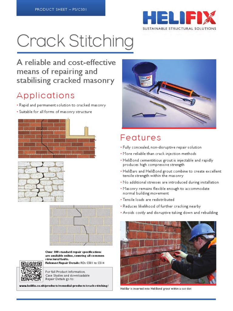 Helifix Crack Stitching | PDF | Masonry | Fracture