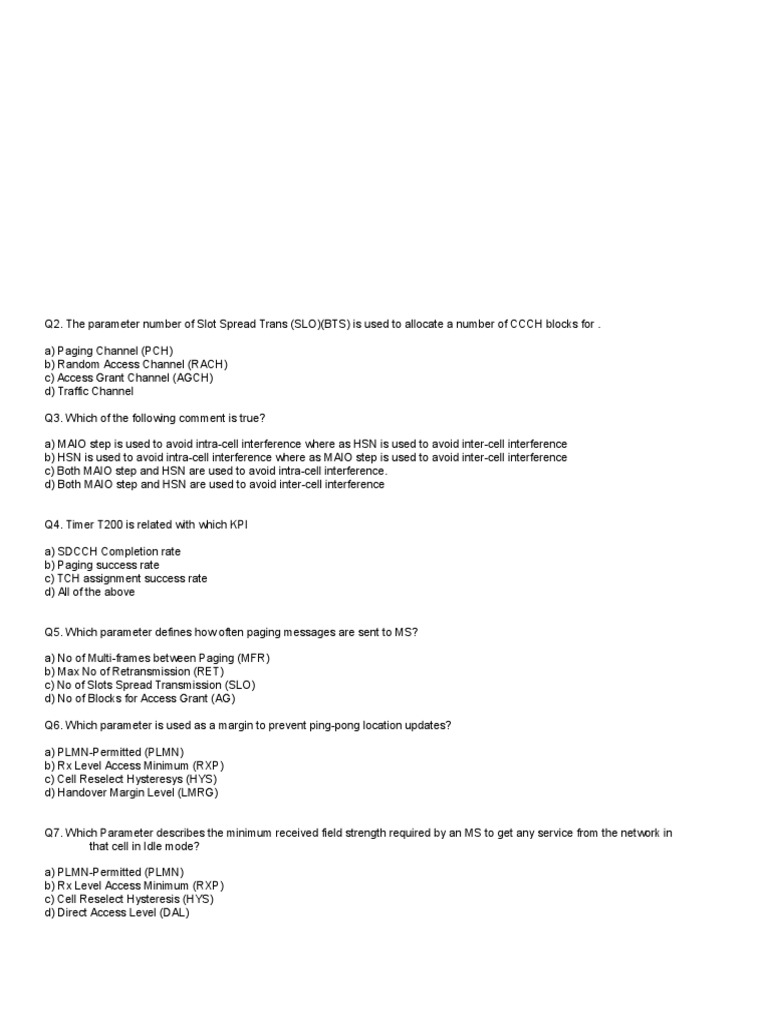 Sample RF Interview Questions | PDF | General Packet Radio Service ...