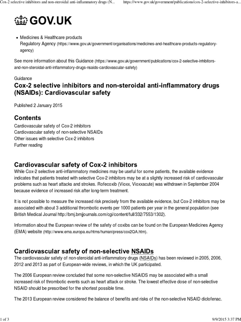 Cox 2 Selective Inhibitors And Non Steroidal Anti Inflammatory