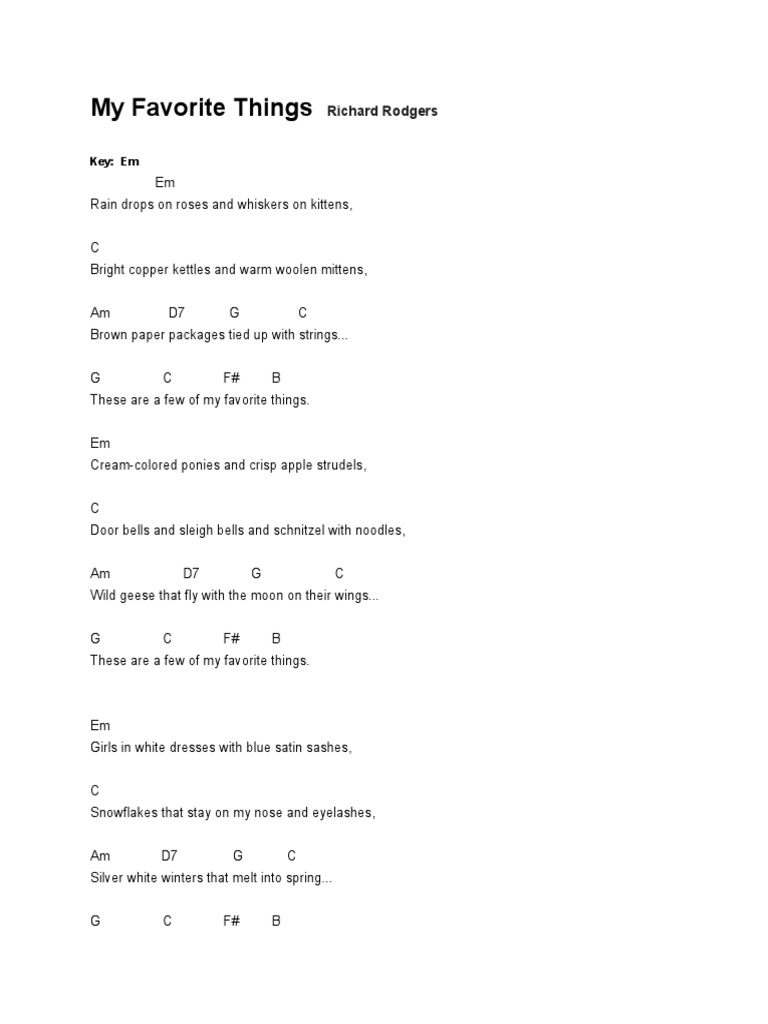 My Favorite Things: Richard Rodgers | PDF | Home \u0026 Garden, image size:768x1024