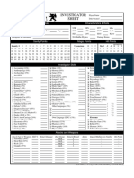 Investigator Sheet: Investigator Data Characteristics & Rolls