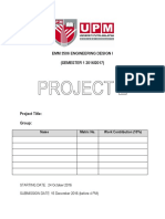 Emm 3506 Engineering Design I (SEMESTER 1 2016/2017) : Name Matric No. Work Contribution (10%)