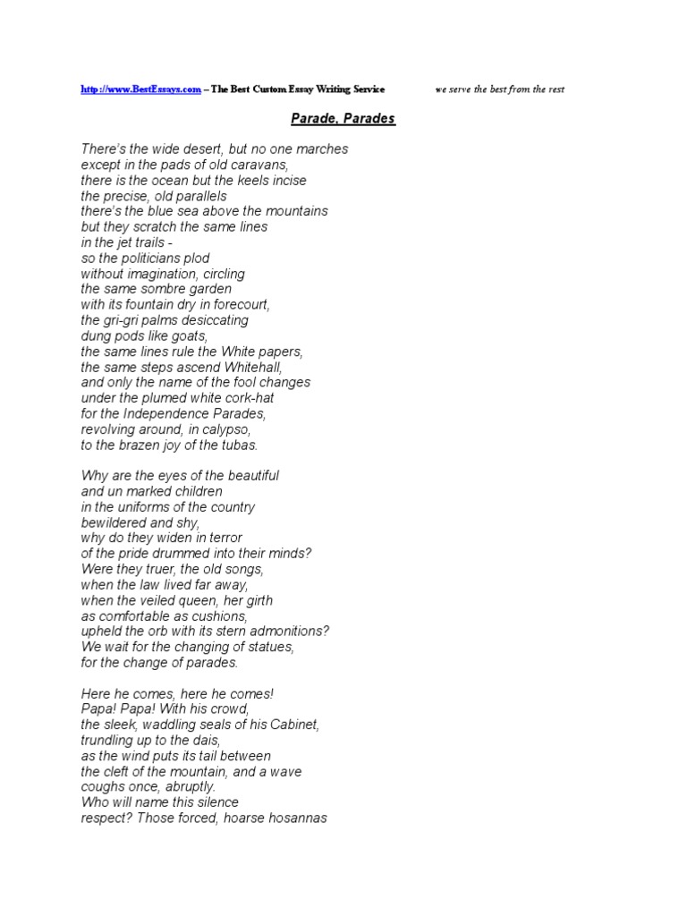 Parade, Parades: - The Best Custom Essay Writing Service | PDF | Young ...