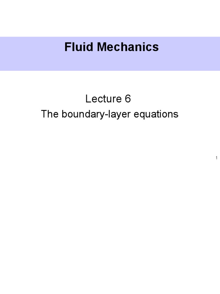 FluidMechanics Boundary Layer Boundary Layer Fluid Mechanics